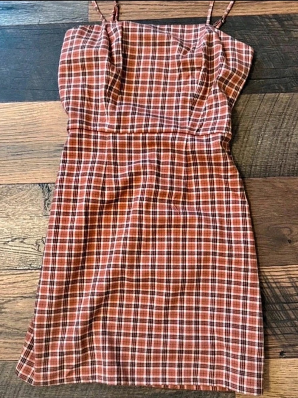Aeropostale Plaid Mini Dress in Brown & White Size Small Like New